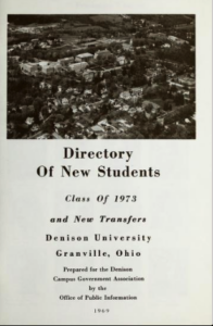 Cover of Class of 1973 new student directory