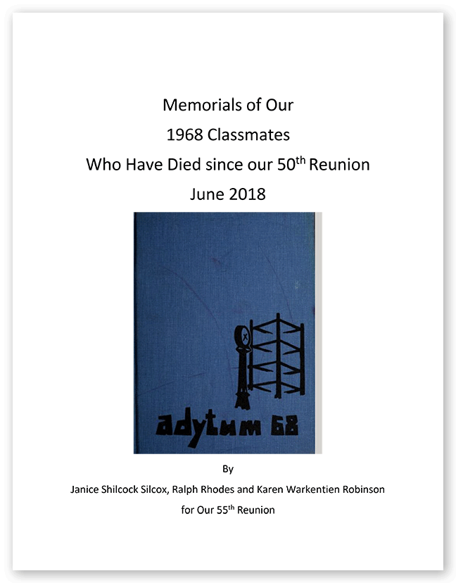 Memorials of Our 1968 Classmates